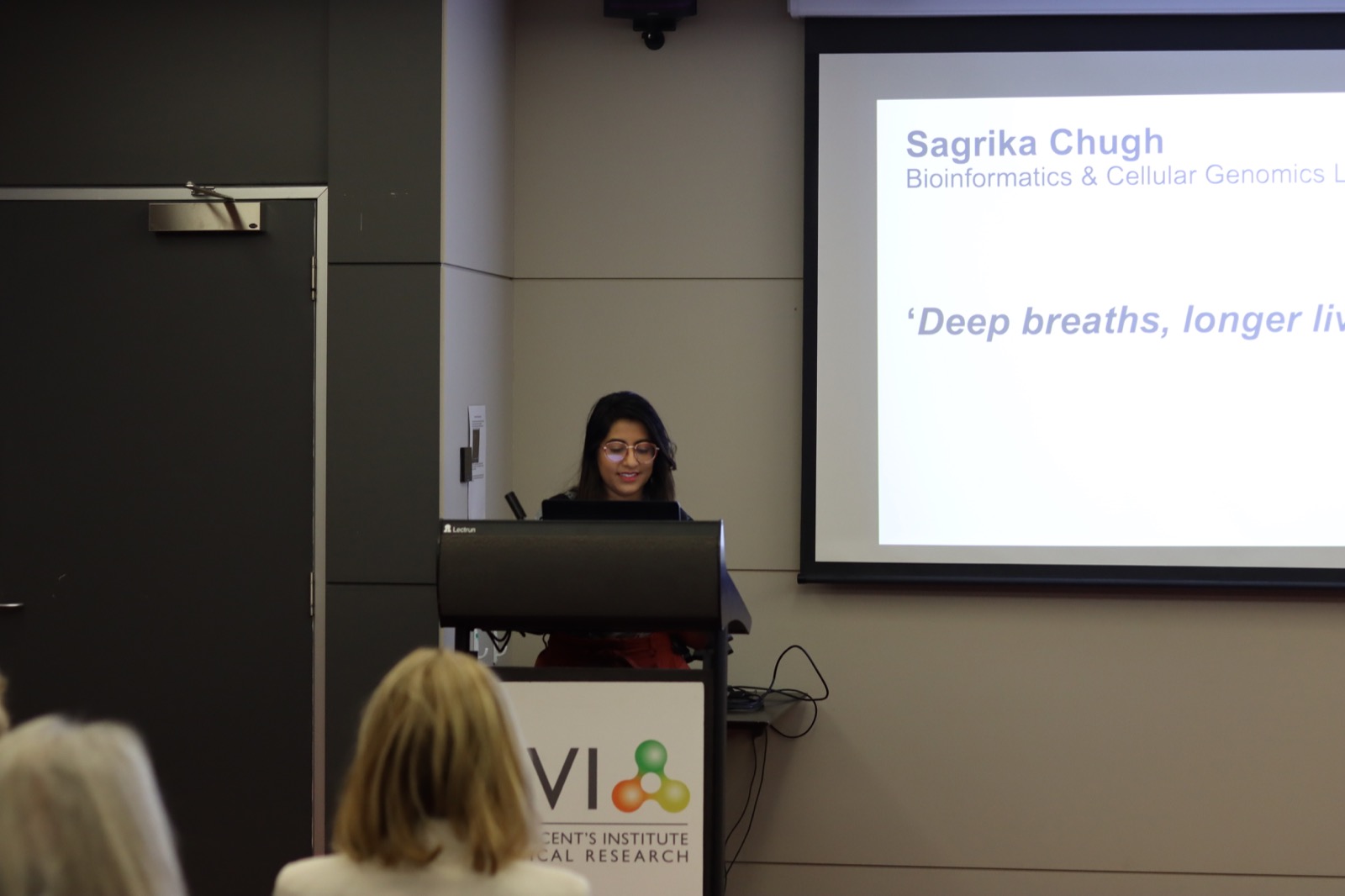 Sagrika Chugh presenting research to stakeholders